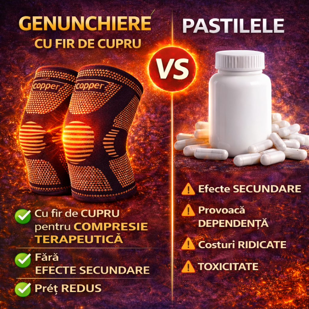 2 bucăți genunchiere cu fir de cupru T – Forte M RO