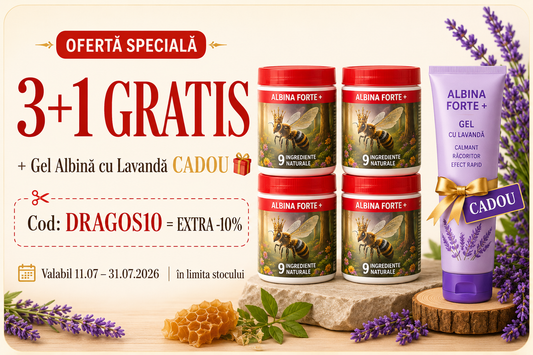 3 + 1 gratis Albina Forte + încălzitor + cadou Albina Forte + cu Lavanda - sms