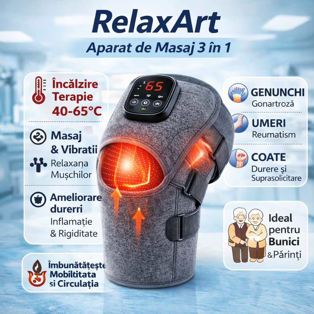 Aparat de masaj 3 în 1 RelaxArt + Gel Curcumin CADOU