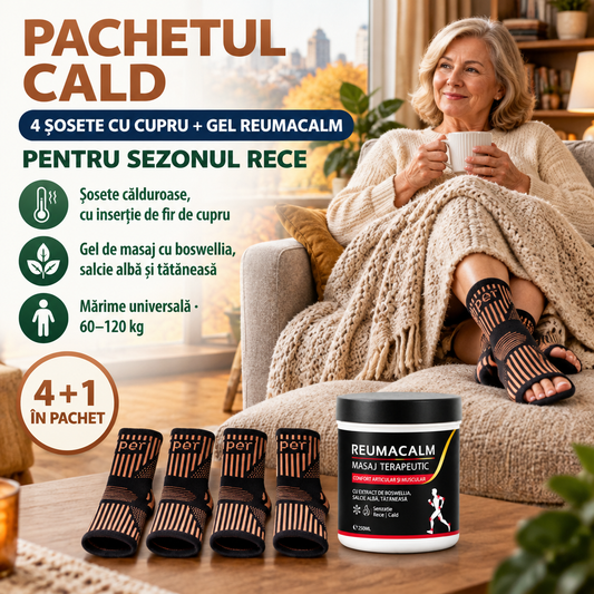 4 șosete cu fir de cupru + Reumacalm
