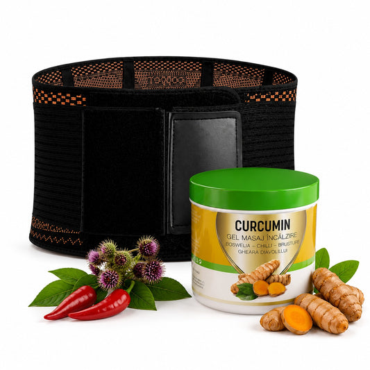Pachet 1 x Gel Curcumin + 1 x Centură Ortopedică cu Cupru