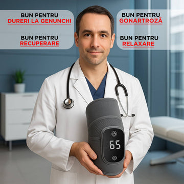 Aparat de masaj 3 în 1 - genunchi + coate + umeri cu încălzire și vibrații