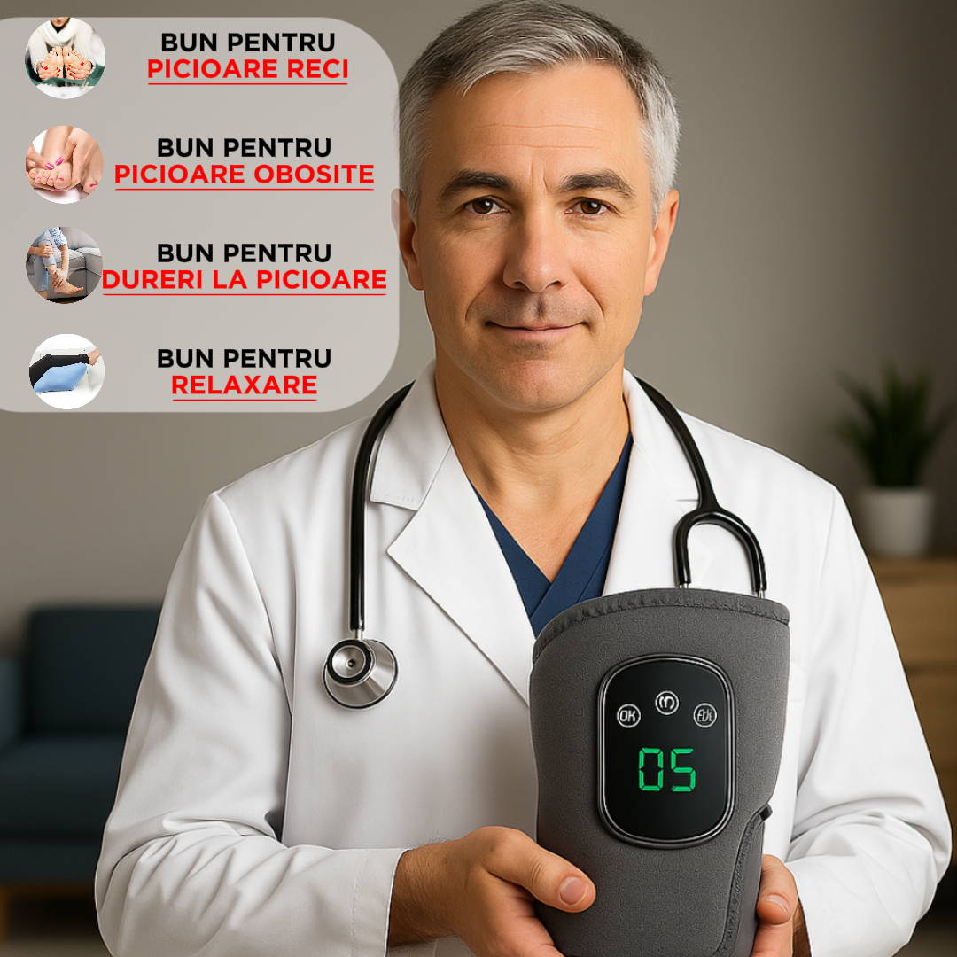 1+1 GRATIS aparat de masaj 2 în 1 - glezne + mâini - cu încălzire și vibrații